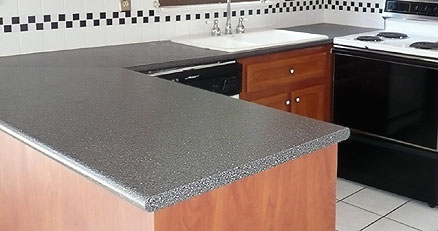 Solid black laminate countertops