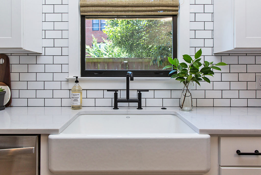 tile backsplash over sink kitchen highlight