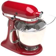 KitchenAid Artisan Series 5-Quart stand mixer with a working bowl and a pouring shield