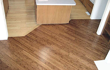 Bamboo flooring in a kitchen