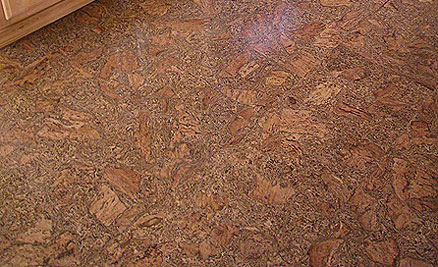 Cork flooring in a kitchen