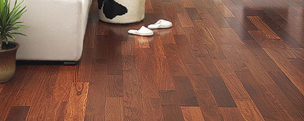Prefinished Santos mahogany flooring in the form of planks