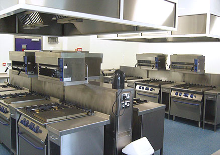 Commercial kitchen design - all the items are in stainless steel