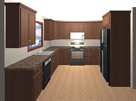 U shaped kitchen design