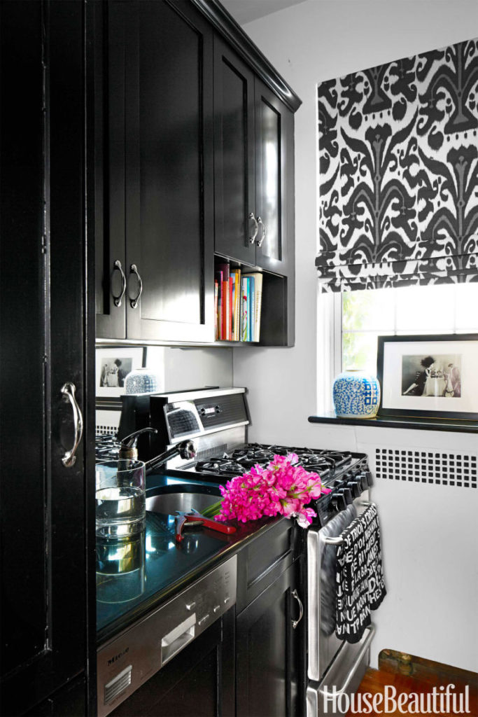 Bold black kitchen