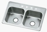 Double basin kitchen sink