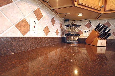 Kitchen countertop made of quartz