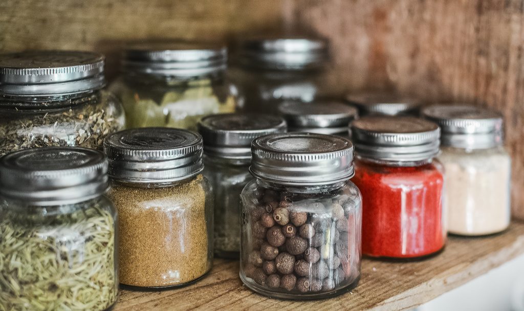Vegetable food in jars