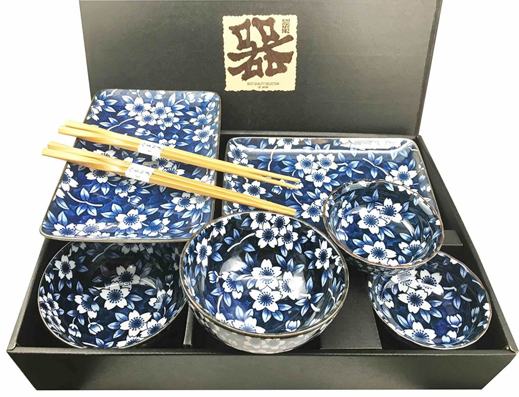 Ceramic Sushi Dinnerware 8pc Set For Two