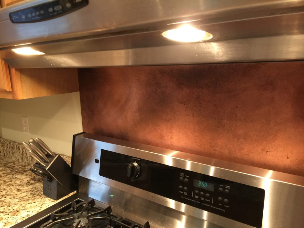 Copper backsplash