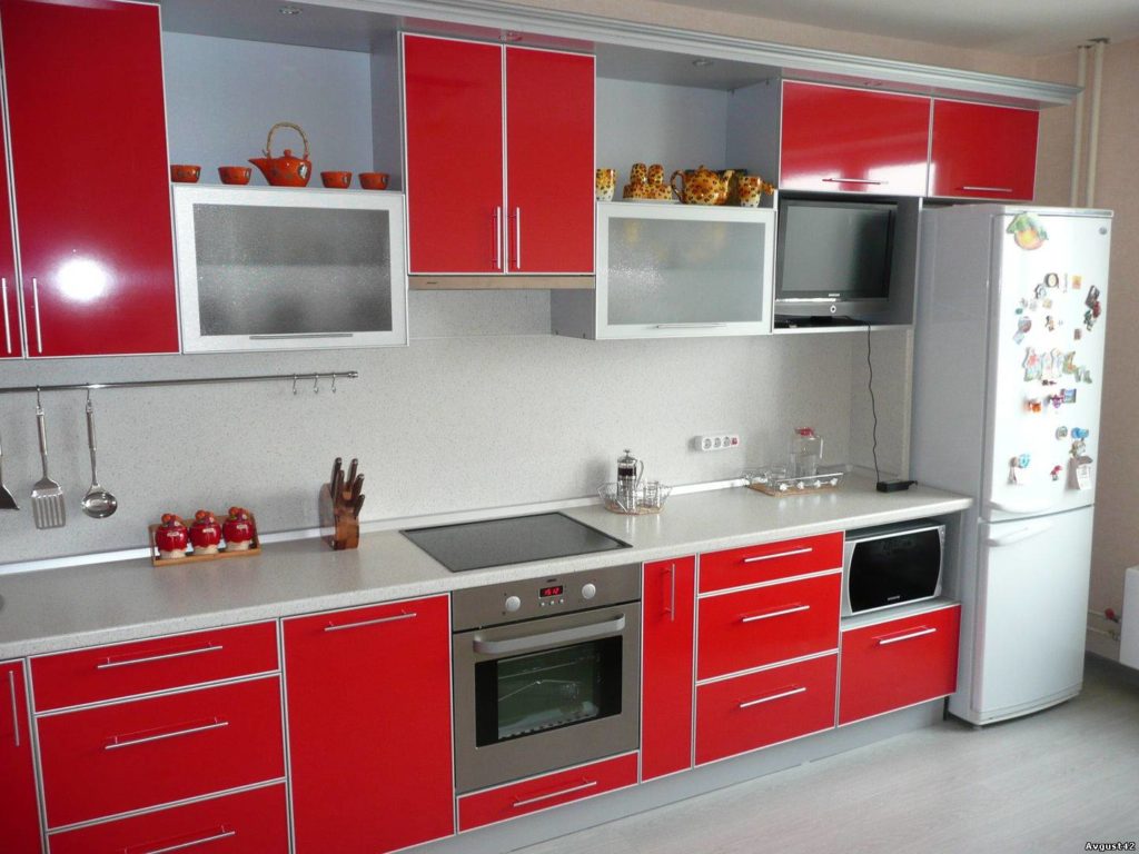 Red kitchen cabinets