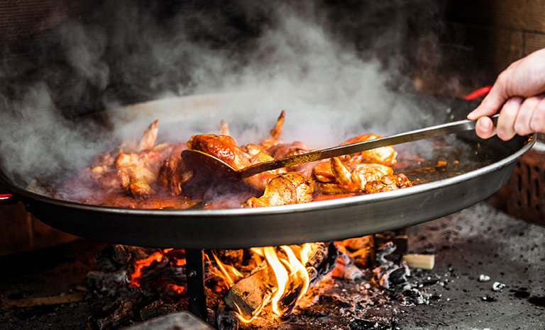 Making paella