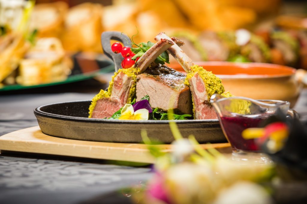 Lamb chops dish in a plate